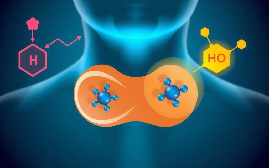 Γραφική αναπαράσταση του θυρεοειδούς αδένα και της σύνδεσης του με το σελήνιο
