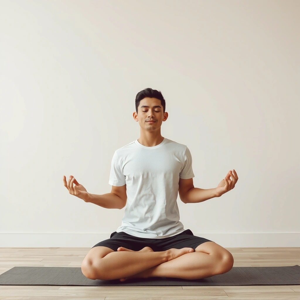 Ένα άτομο διαλογίζεται ήρεμα σε ένα ήσυχο περιβάλλον.